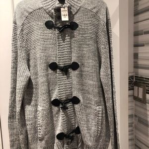 Holiday! NWT XL Men’s Express Grey Toggle and Zip Sweater